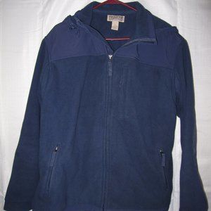 Duluth Trading Co Jacket Mens L Midnight Blue Heavy Fleece Hood Style 26708